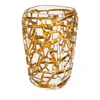 Lalique Large Crystal And Gold Leaf Magnitude Vase