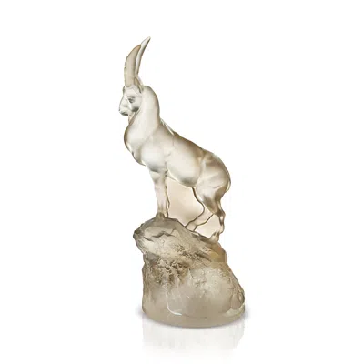 Lalique Gold Luster Ibex Figurine In Brown