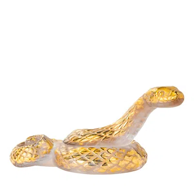 Lalique Gold Stamped Snake Figure In Yellow