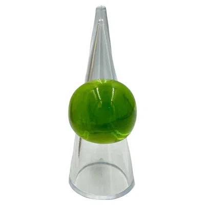 Pre-owned Lalique Green  Glass Ring, 2000s
