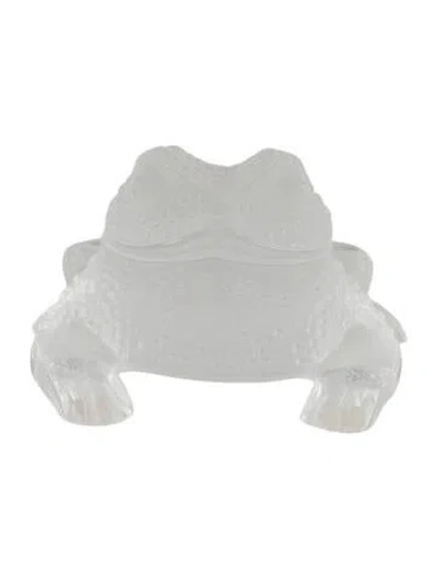 Pre-owned Lalique Grégoire Toad Figurine In Clear