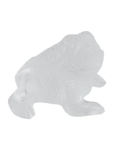 Pre-owned Lalique Grégoire Toad Figurine In Transparent
