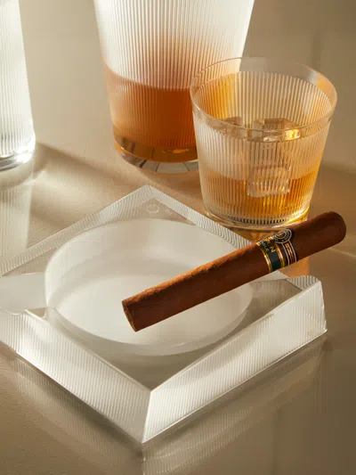 Lalique Hand-cut Crystal Ashtray  Abask Luxury Gift In  Clear