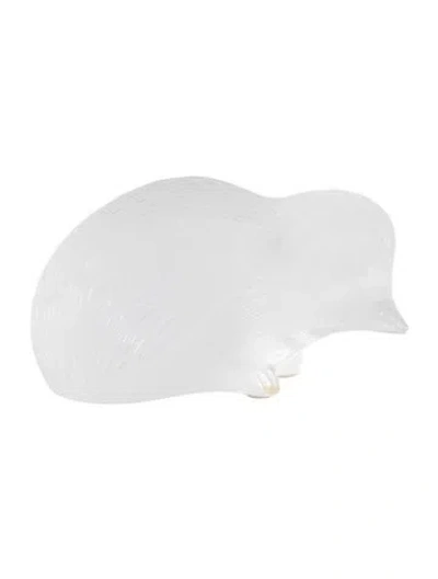 Pre-owned Lalique Hedgehog Figurine In Transparent