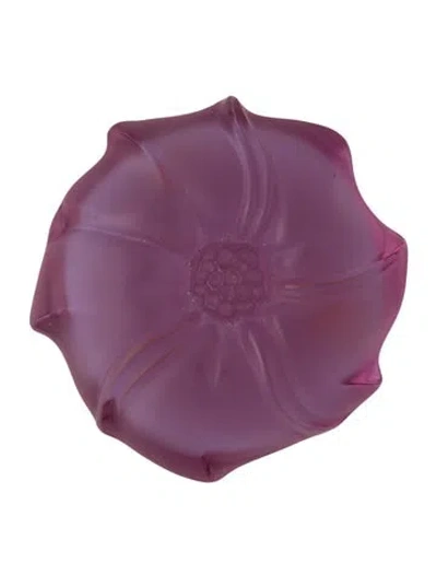 Pre-owned Lalique Jimson Rose Paperweight In Purple