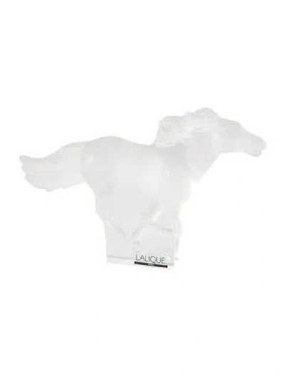 Pre-owned Lalique Kazak Horse Figurine In Clear