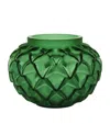 Lalique Languedoc Green Vase In Green