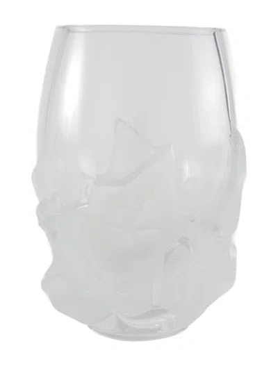 Pre-owned Lalique Leaf Vase In Transparent