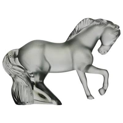 Pre-owned Lalique Limited Edition Crystal Frosted Glass "horse Sculpture" By  Glass In Transparent
