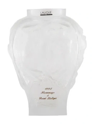 Pre-owned Lalique Limited Edition Hommage A Rene  Vase In Transparent