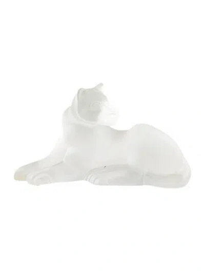 Pre-owned Lalique Lioness Simba Figurine In Transparent