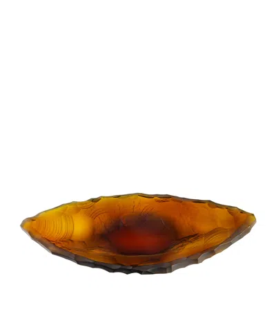 Lalique Medium Crystal Silex Bowl In Brown