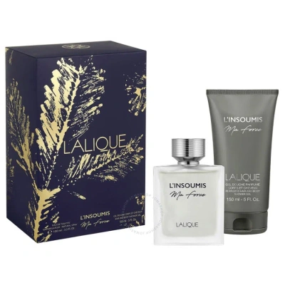Lalique Men's L'insoumis Ma Force Gift Set Fragrances 7640171199290 In Amber / Green / Violet