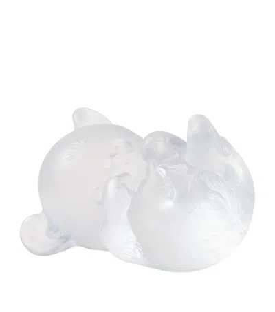 Lalique Meng-meng Panda Sculpture In Transparent