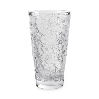 Lalique Merles & Raisins Large Clear Vase