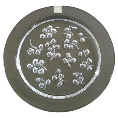 Pre-owned Lalique - 'muguet' - Frosted & Clear Crystal Plate - France - Late 20th Century In Gray