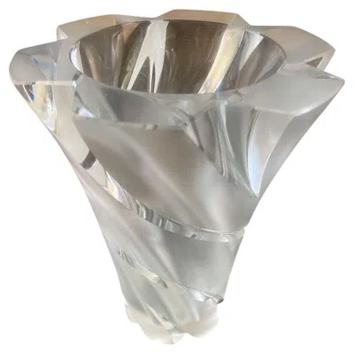 Pre-owned Lalique "narcisse" Swirl Glass Vase, Signed. France, 1970's. In Transparent