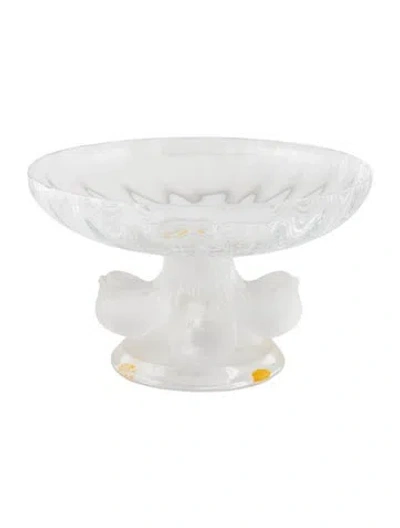 Pre-owned Lalique Nogent Crystal Footed Bowl In Clear