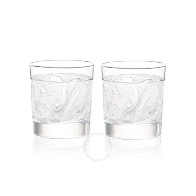 Lalique Owl Old Fashion Tumbler Set Of 2 1731400 In Transparent