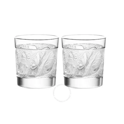 Lalique Owl Whiskey Tumblers Set Of 2 1730900 In Transparent