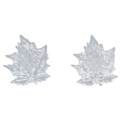 Pre-owned Lalique Pair Of  Crystal And Chrome "champs Elysees" Wall Sconces In Clear