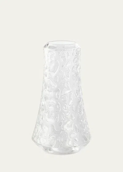 Lalique Crystal Panther Vase In Transparent