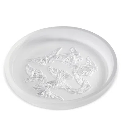 Lalique Papillons Crystal Flat Bowl In White