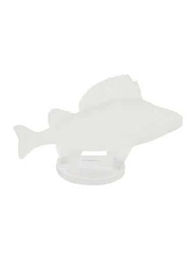 Pre-owned Lalique Perche Crystal Fish Figurine In Clear