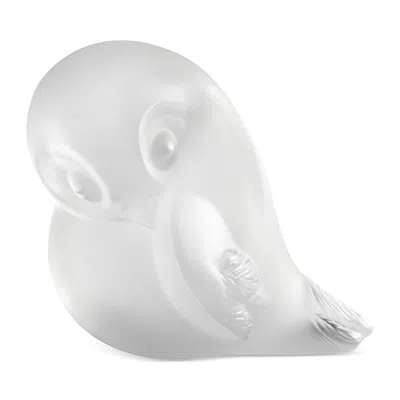 Lalique Piou Piou Wing Up Crystal Figure In White