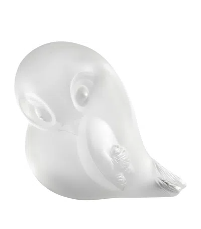 Lalique Piou-piou Wing Up Sculpture In White