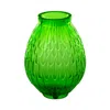 Lalique Plumes Vase In Amazon Green, Small