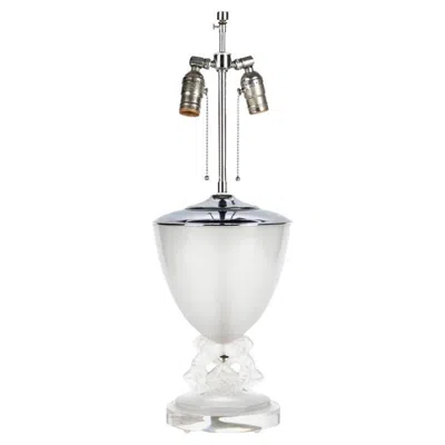 Pre-owned Lalique Rare R.  France Footed Vase With Putto Supports & Grapes As A Table Lamp In Purple