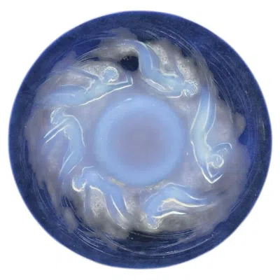 Pre-owned Lalique Ren�  Ondines Opalescent Clear Glass Swimming Mermaids French Dish Plate In Purple