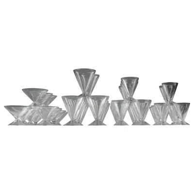 Pre-owned Lalique René , Arbois Glass Service (43 Pieces), French Art Deco 1937 In Gray