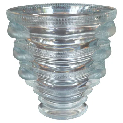 Pre-owned Lalique René  Clear & Frosted Crystal Saint Marc Vase In Transparent