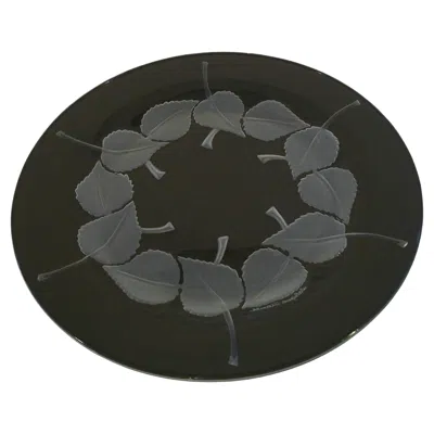 Pre-owned Lalique - 'rolleboise' - Frosted Crystal Plate - France - Late 20th Century In Black