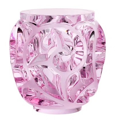 Lalique Rose Nebula Tourbillons Vase In Pink
