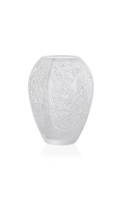 LALIQUE SAKURA MEDIUM CRYSTAL VASE