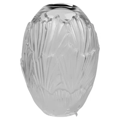 Pre-owned Lalique Sandrift By - Frosted Glass Vase, France, Scribe Signed In Transparent