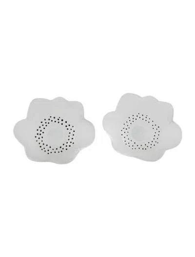 Pre-owned Lalique Set Of 2 Anemone Flower Figurines In Clear