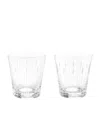 Lalique Set Of 2 Crystal Lotus Blossom Tumblers In Clear