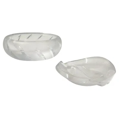 Pre-owned Lalique Set Of Glass "yseult" Bowl And Ashtray By , France In Gray
