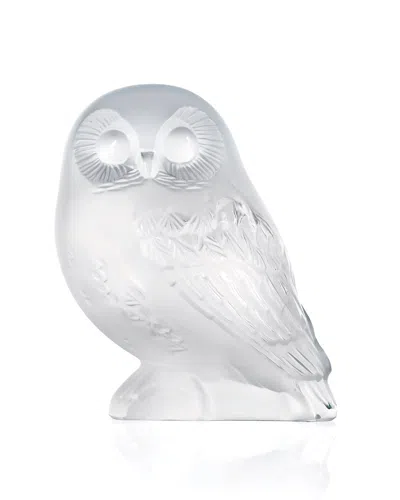 Lalique Shivers Crystal Owl Figure In Metallic