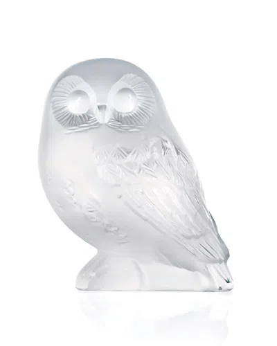 Lalique Shivers Crystal Owl Figure In Clear