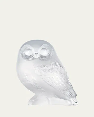 LALIQUE SHIVERS CRYSTAL OWL FIGURE