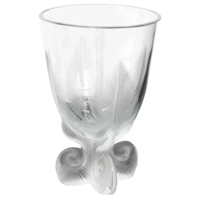 Pre-owned Lalique Signed  Glass Vase In Gray