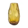 Lalique Small Silex Crystal Vase In Yellow
