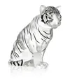 Lalique Sitting Crystal Tiger Sculpture