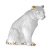 Lalique Sitting Tiger Small Sculpture In White