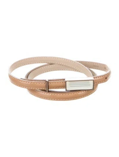 Pre-owned Lalique Skinny Leather Belt In Neutrals